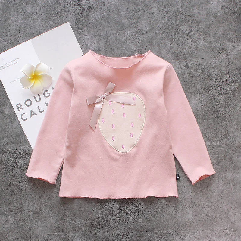 New  Retail Latest Design Brand Children Clothes Girls Knitting T Shirt Kids Long Sleeves T-shirts Girls Clothing kids girls  toddlers