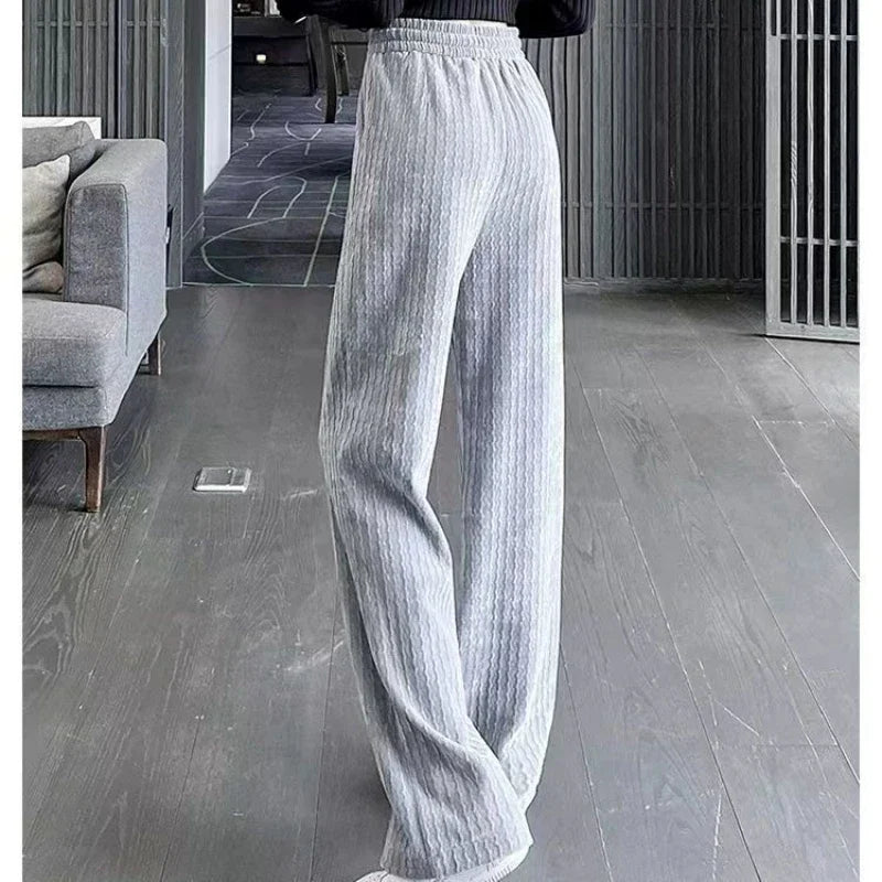 Wide Leg Pants for Women's Spring and Autumn New  High Waisted Slim Straight Leg Pants