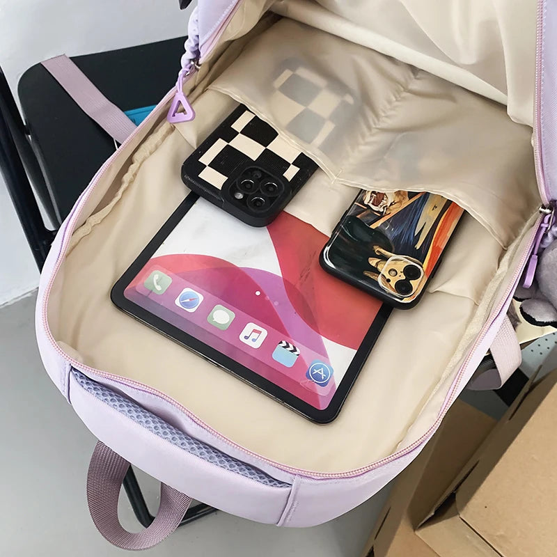 Large Capacity Backpack Women Unisex Travel Backpack Multi Pocket College Student Schoolbag For Teenage Girl Men Book