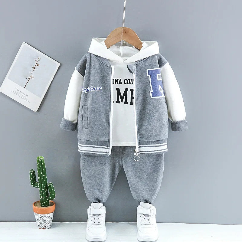 Baby Boys Clothes Sets Spring Autumn Toddler Casual Cotton Coats Hoodies Pants 3pcs Tracksuits For Bebe Infant Sports Suits 3Y