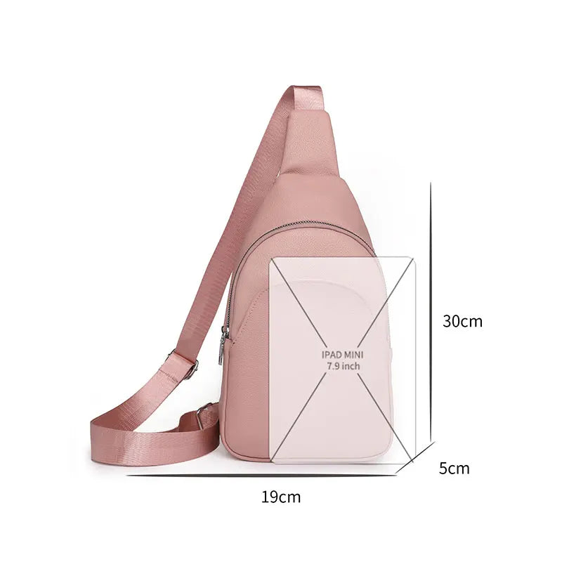 Women Bag Shoulder Bags for Woman Solid Color Single Strap Zipper Quality PU Leather Chest Bags Ladies Simple Fashion Bolsas