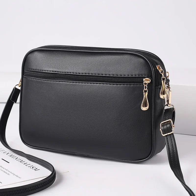Crossbody Small Messenger Bag Simple and Advanced Fashion Ladies Shoulder Handbag Women's Lingge High Capacity Purse