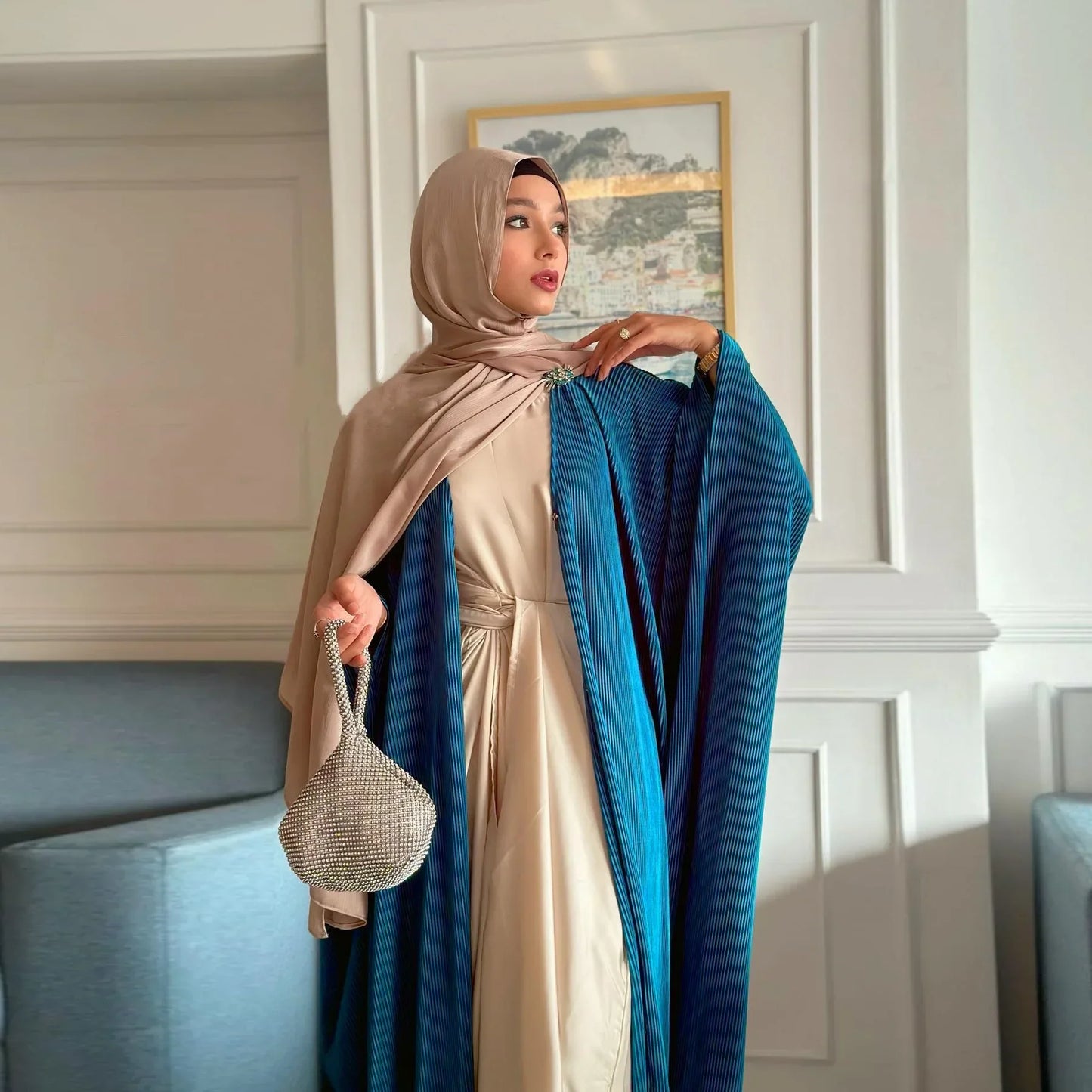 Muslim Cardigan Abaya Kimono Coat Fashion Chiffon Abayas for Women Hijab Dress Ramadan Islamic Kaftan Tunic