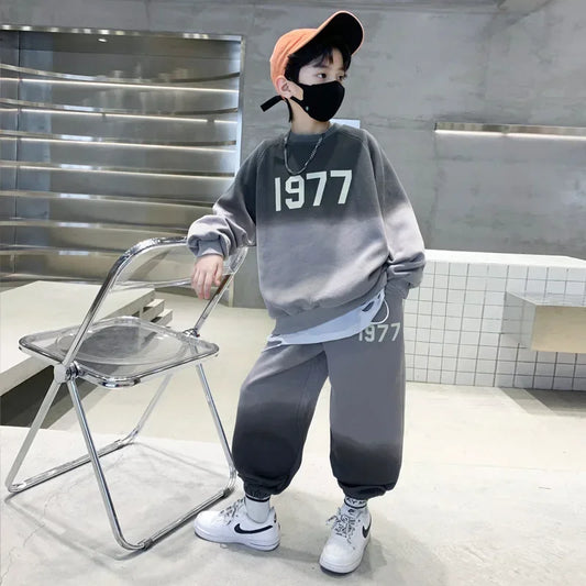 Tracksuits Kids Boy Korean Children's Clothing Two Piece Set
