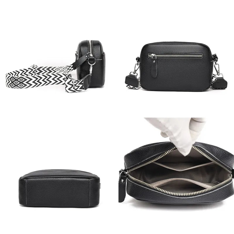 High Quality Genuine Leather Women Crossbody Shoulder Bags Luxury Solid color Cow Leather Handbag Female Messenger Tote Sac