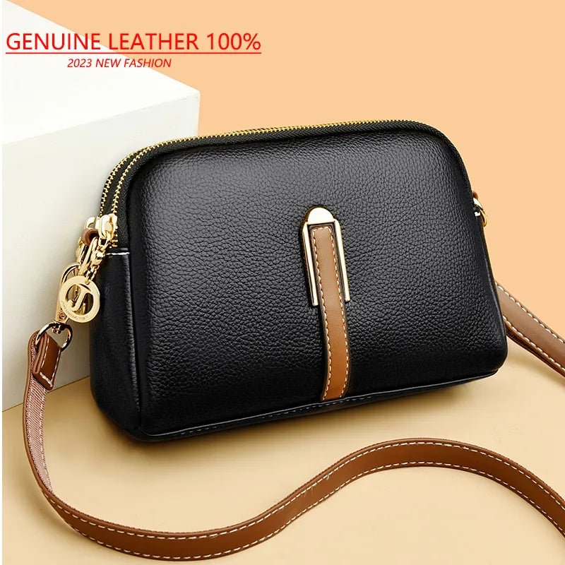 100% Genuine Leather Shoulder bag Women Handbag Designer Cowhide Flap Bag Luxury Women's  Bags Crossbody Bags For Women