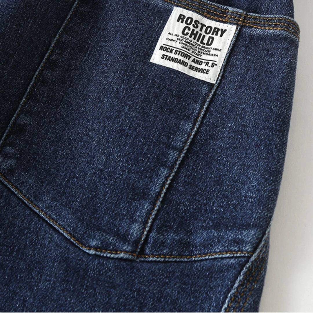 Boys 3-14 Years Jeans Kids Blue Fashion Plain Pants Denim Trousers Kids Clothes