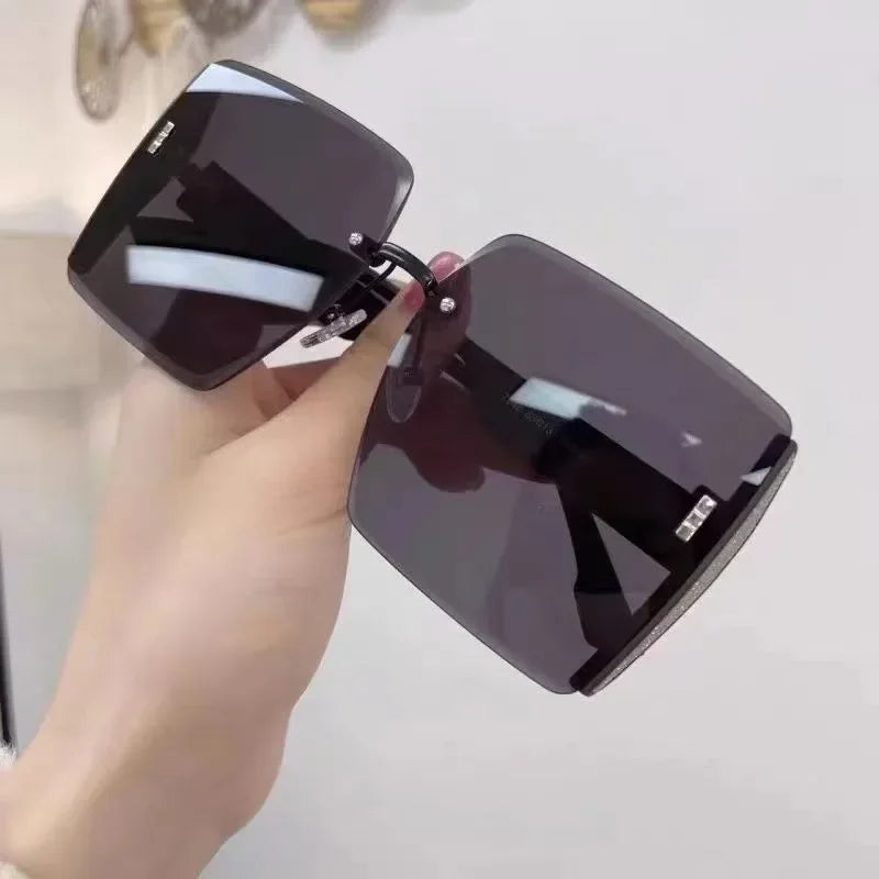 Vintage Square Sunglasses Woman Classic Retro Gradient Mirror Frameless Sun Glasses Female