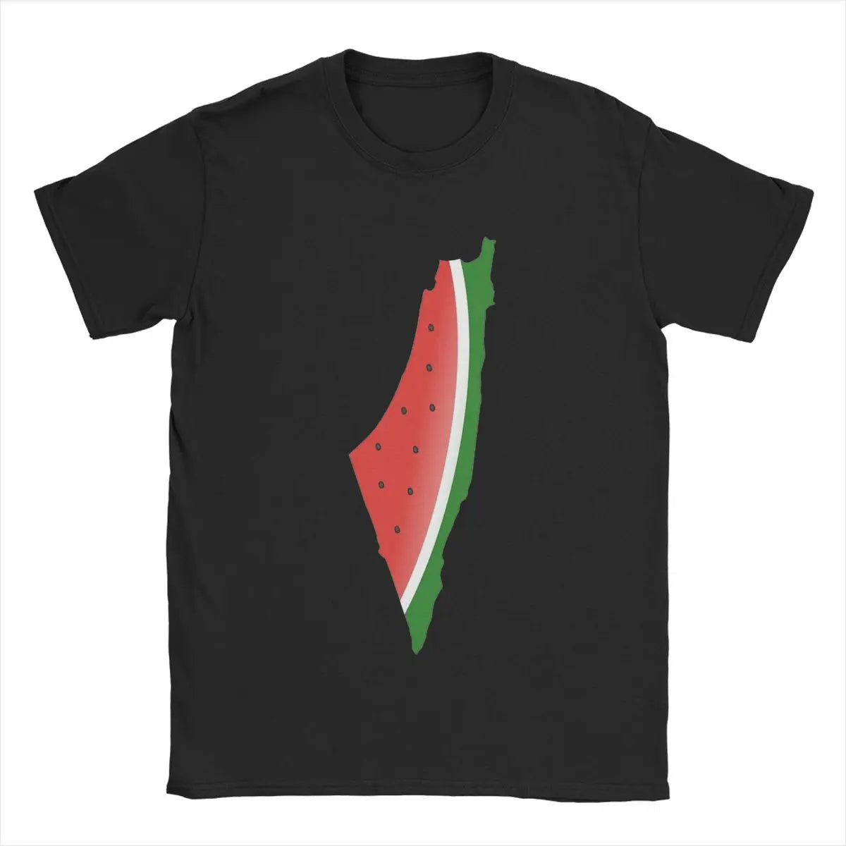 Men T-Shirt Watermelon Palestine Palestinian Vintage 100% Cotton Tee Shirt Short Sleeve T Shirt Crewneck Tops Printing