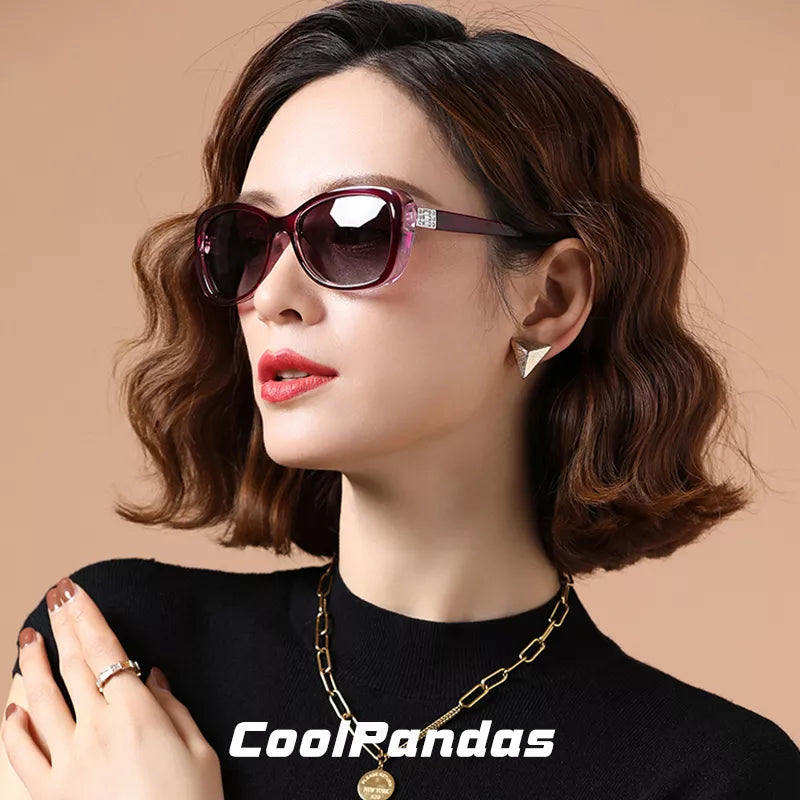 Luxury Women's Sunglasses Gradient Polarized Lens Vintage Shades Design Ladies Elegant UV400 Lunette De Soleil Femme