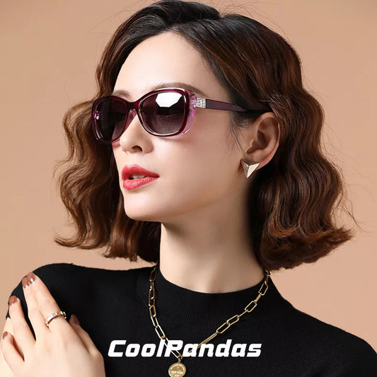 Luxury Women's Sunglasses Gradient Polarized Lens Vintage Shades Design Ladies Elegant UV400 Lunette De Soleil Femme