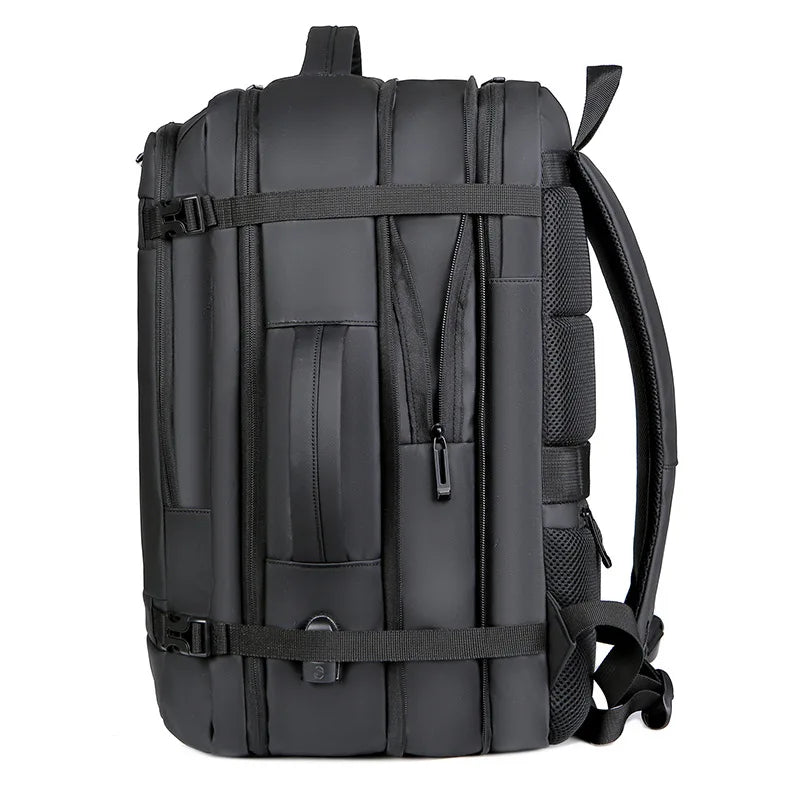 Expandable USB Travel Backpack, Flight Approved Carry On Bags for Airplanes, Water Resistant Durable 17-inch Backpack Men