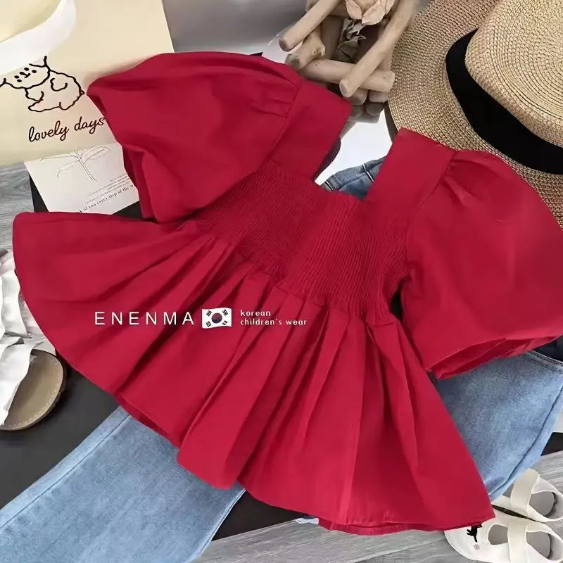 Kids Girls Summer Set New Clothing Fashionable Baby Girl Casual Top Children's Jeans Two Piece Set Kids Outfits kids girls  toddlers