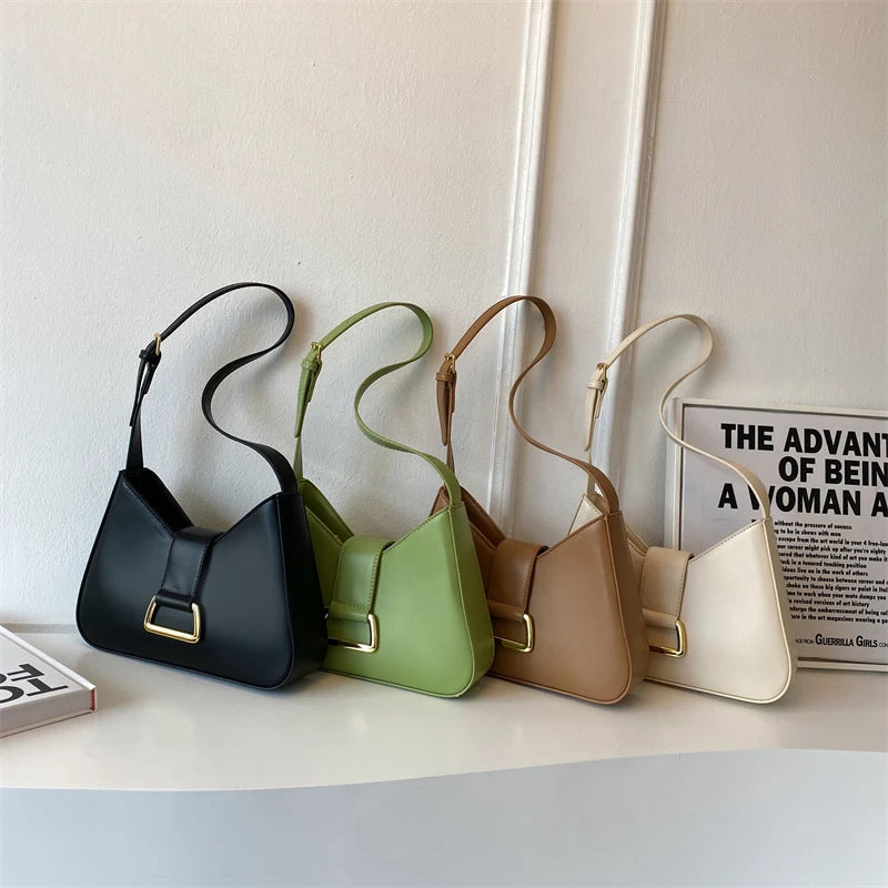 Small Underarm Shoulder Side Bags for Women Designer Fashion Handbags Trend Leather Underarm Ladies Solid Color Bag
