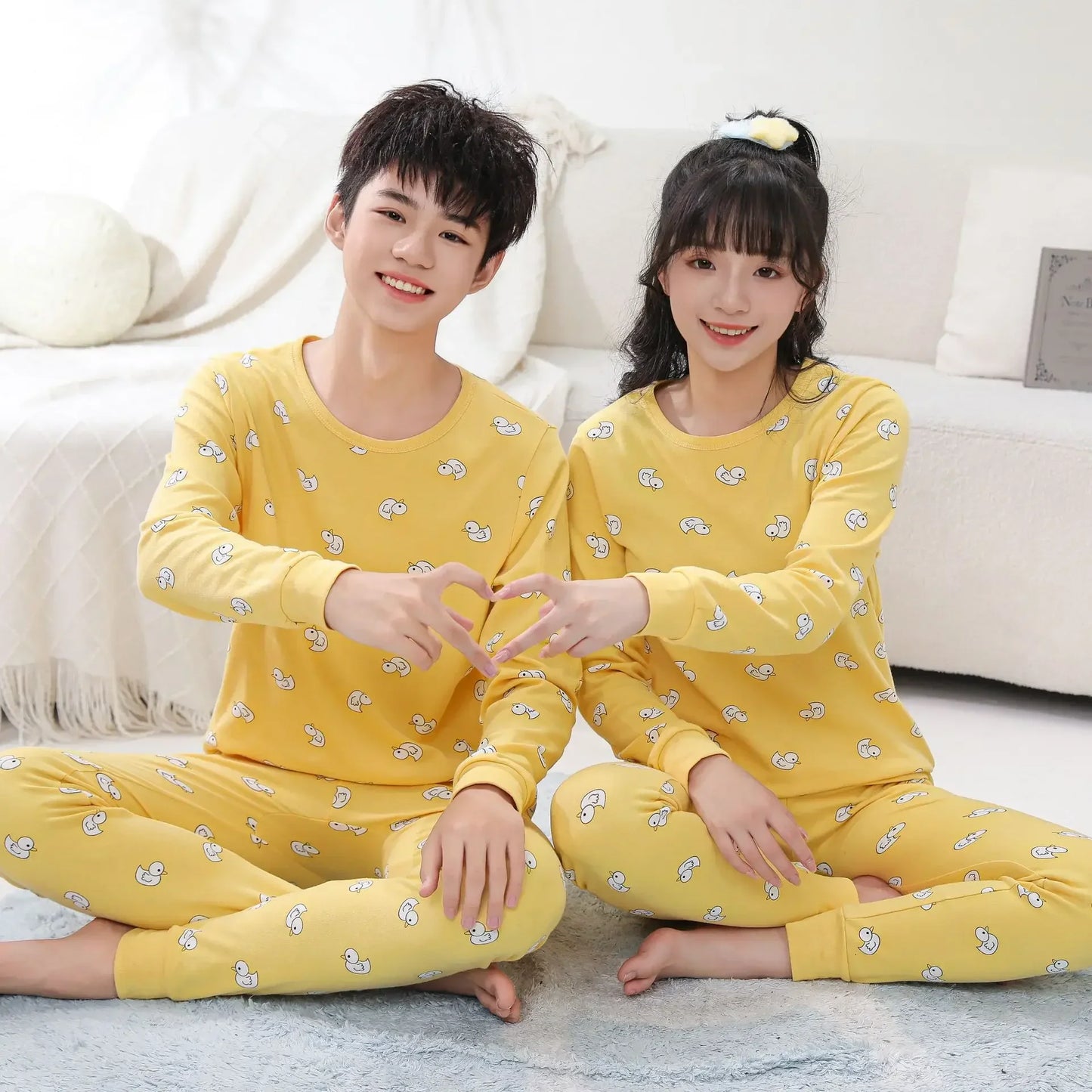 Teen Boys Clothing Teenage Pyjamas Cute Cartoon Kids Nightwear Set Baby Homewear