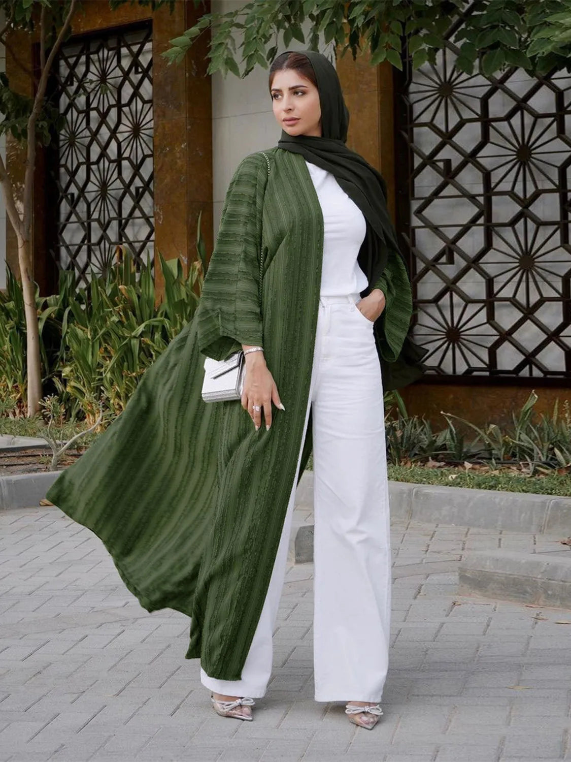 Colors Ramadan Eid Djellaba Abaya Long Sleeve Muslim Dress Kimono Opened Abaya Muslim Islam Abayas With Belt
