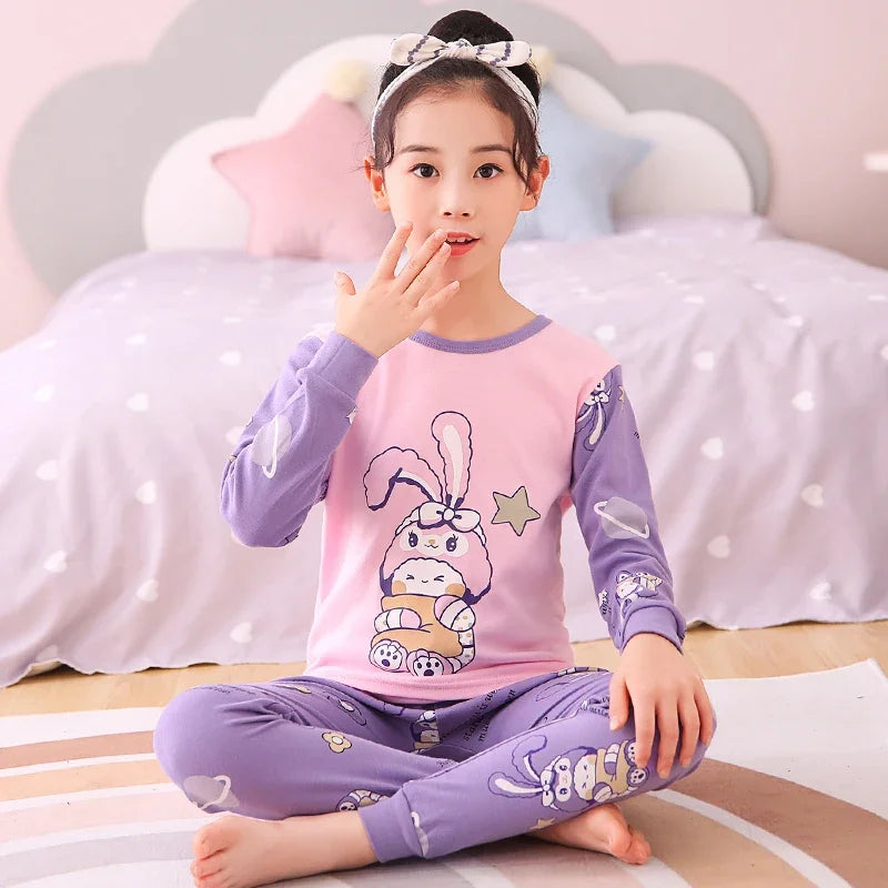 Autumn Children Home Clothes Set Boys and Girls Long-sleeved Pajamas