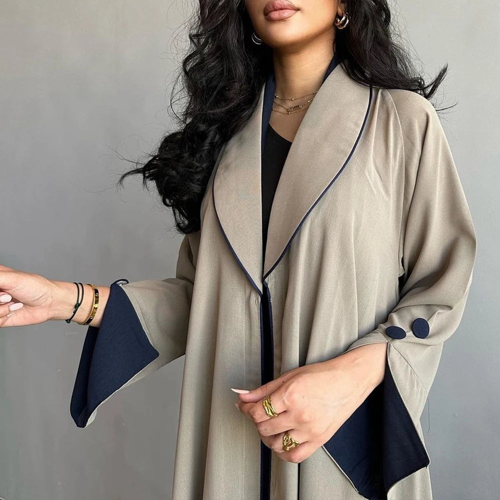 Elegant Button Split Sleeve woman Muslim Abaya