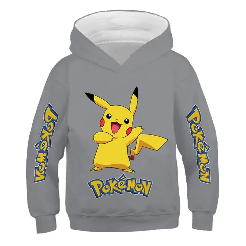 Kids Cotton Pokemon Hoodies Pikachu Sweatshirt Long Sleeve Children Clothes Boys/Girl Cool Cute Kids  Tops
