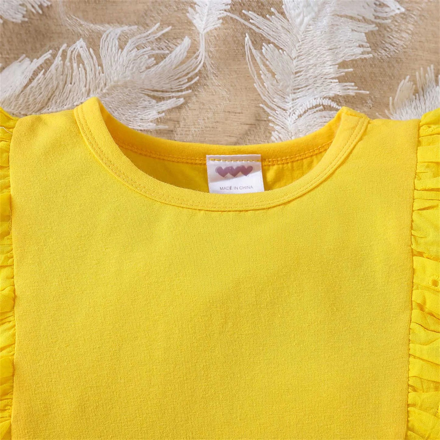 Kids Girls Clothes Set Summer Solid Cotton Ruffle Sleeveless Vest Jeans Shorts Outfits Children Clothing Girl 5 6 7 8 9 10 Years toddlers