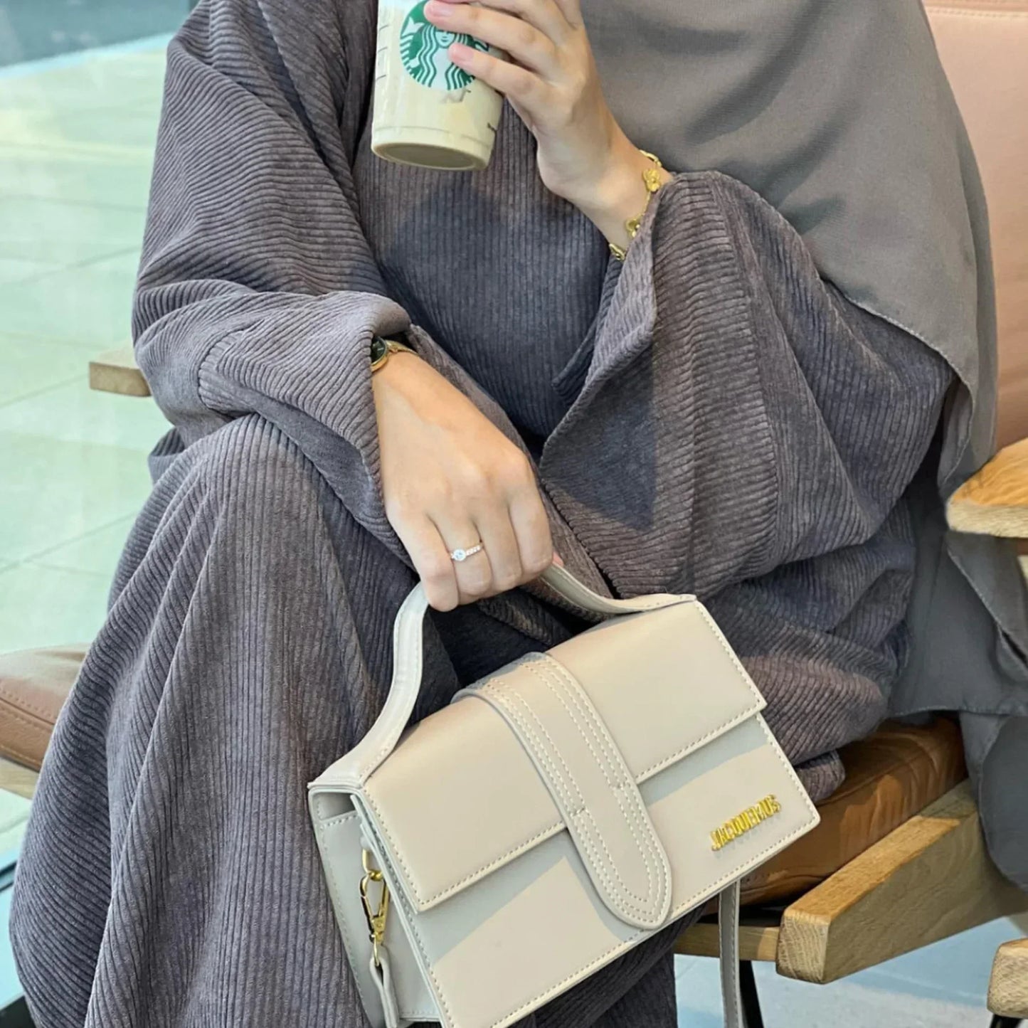 Corduroy Abaya Winter Muslim Warm Long Dresses Abayas for Women Dubai Luxury Modest Turkish Islamic Clothing Kaftan Hijab Dress