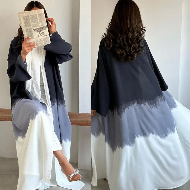 Tie-Dyed Long Dress  Robe Abaya Jalabiya