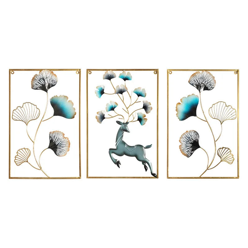 New Chinese metal jewelry iron art wall decoration hanging painting living room bedroom TV background wall stereo wall hanging