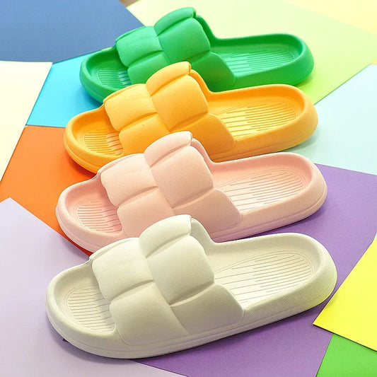 Home Slippers Summer Men Women Cloud Slides Indoor Mute Non-slip Bathing Flip Flop Sandals Woman Summer