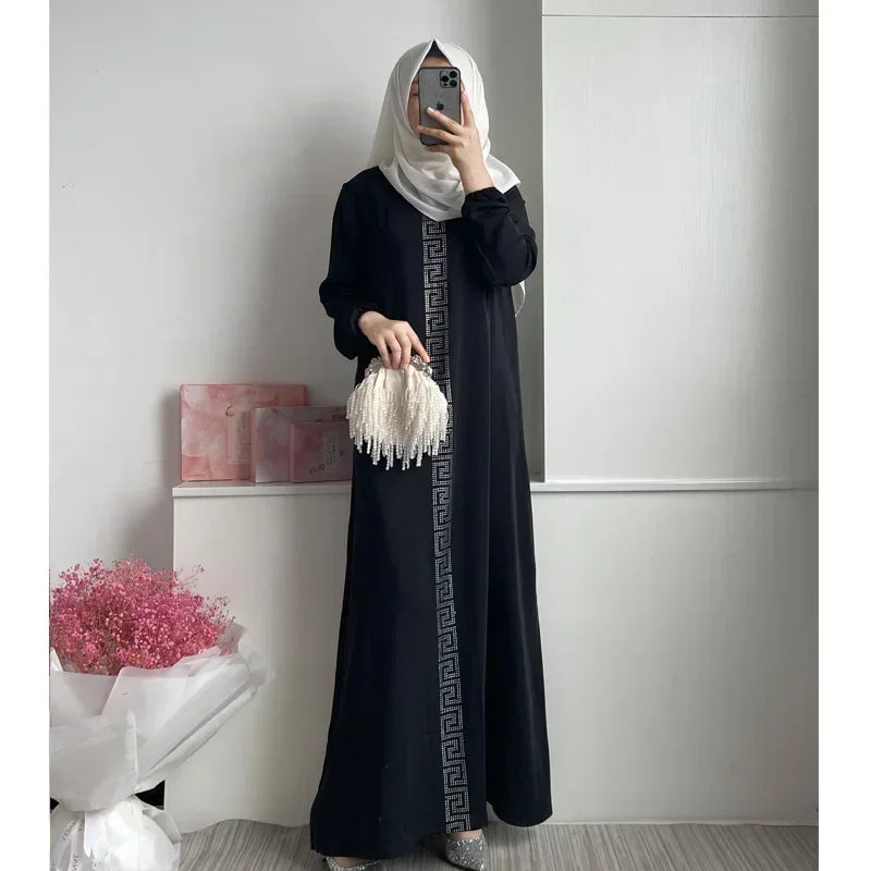 Elegant Caftan White Evening Dresses Long Sleeves  for Women Party Arabic Muslim Abaya Formal Gowns