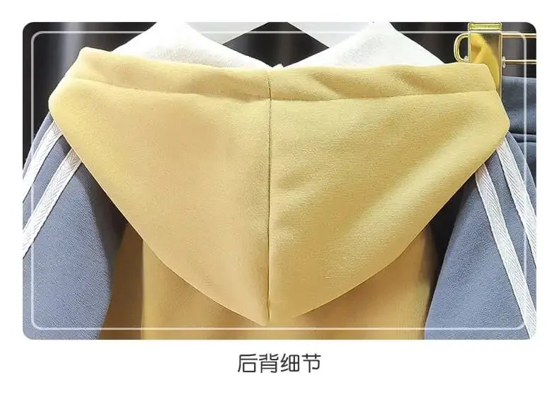 New Arrival Children's Hooded Cotton Tracksuit Boys Fashion Two Piece Kids Clothes Coat Pant Set Autumn Winter