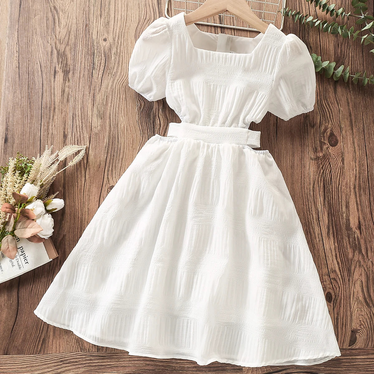Kids White Dress for Girls Clothes Party Long Dress Prom Princess Outfits Children New Summer Teenagers Vestidos