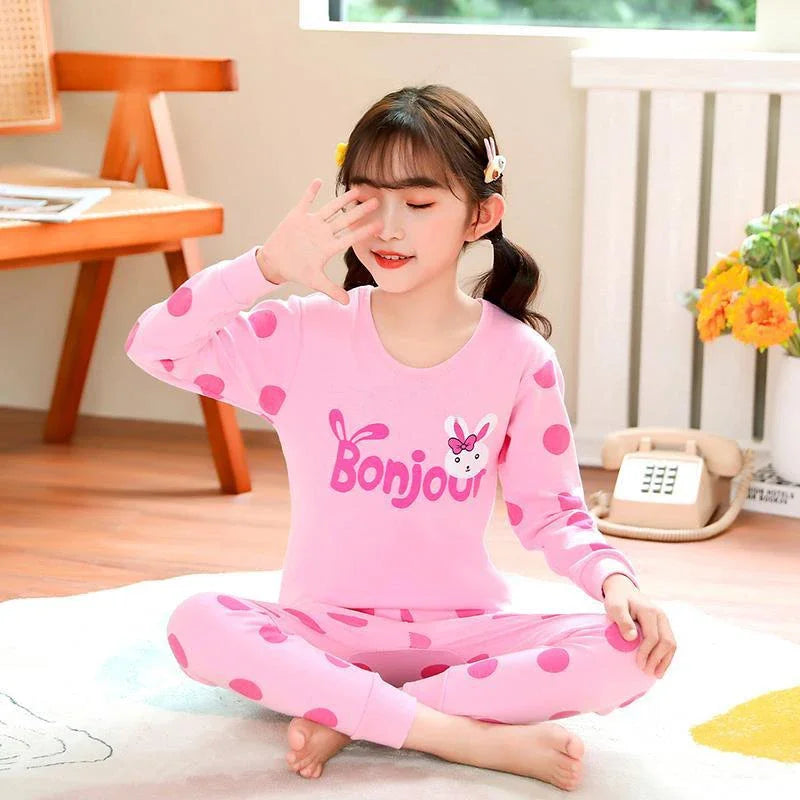 Autumn Children Home Clothes Set Boys and Girls Long-sleeved Pajamas