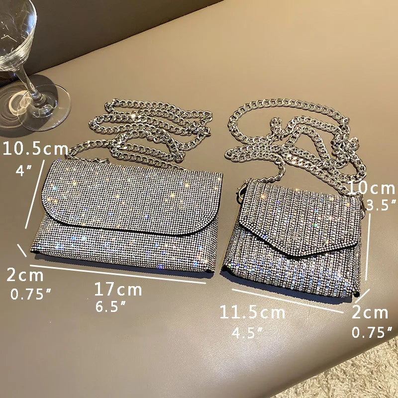 Luxury Designer Handbag Fashion Rhinestone Purse with Chain Evening Clutch Bag for Wedding Purse Lady Crossbody Bags