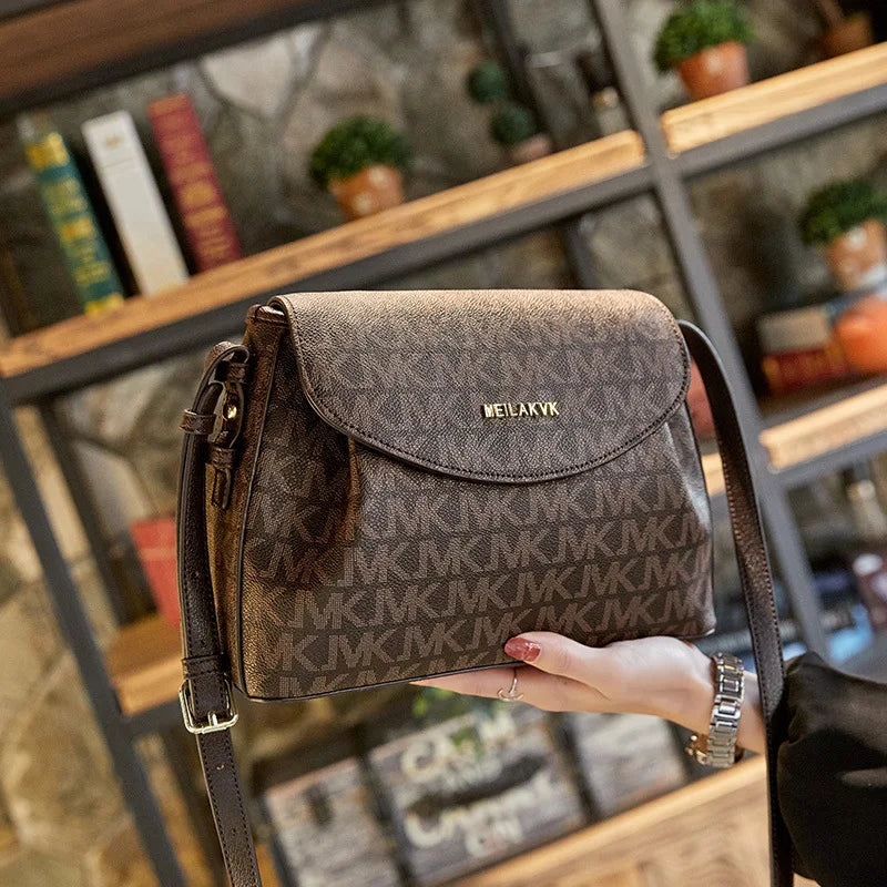 MK Monogram Women Bag Temperament Fashion Crossbody Bags Simple Retro Shoulder Bag Fashion Portable Messenger Bag
