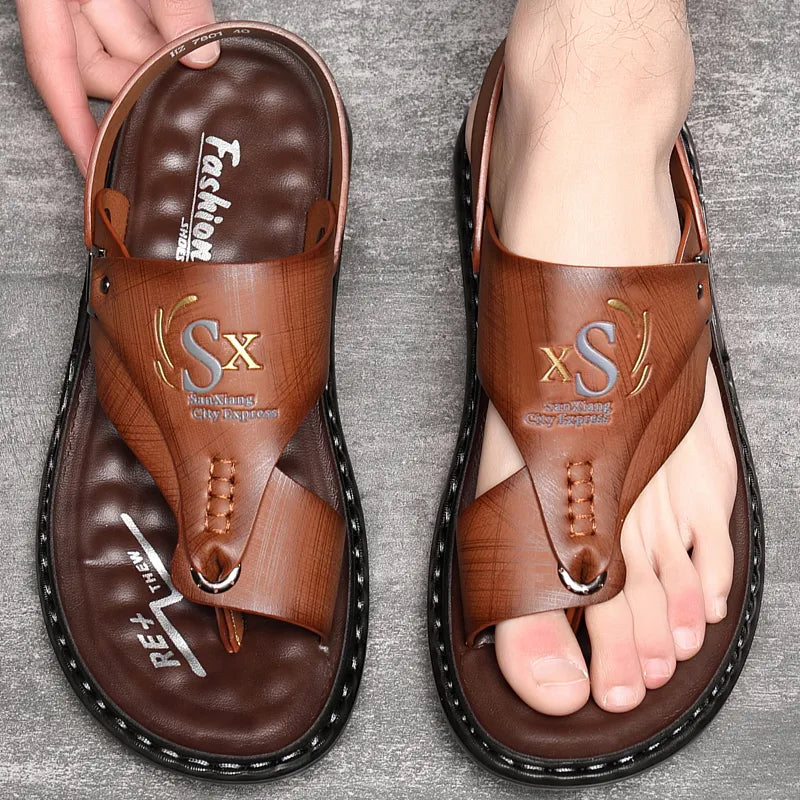 Men's Sandals Wholesale Summer Soft soled Anti slip Beach Shoes Men's Large New flip-flops Casual Outwear Sandals