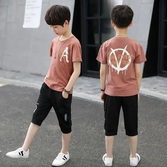 Boys Short Sleeve T Shirt +Short Pants Kids Suit Summer Boys Clothes Casual Children Clothing Sets