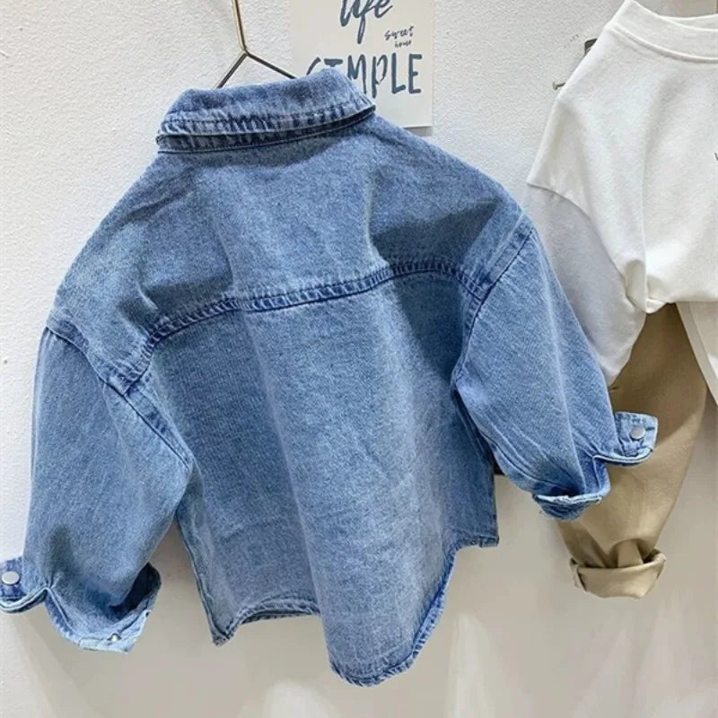Boys Baby's Kids Blouse Jacket Outwear Jean Spring Autumn Shirts Cotton Gift Plus Size Children's Clothing