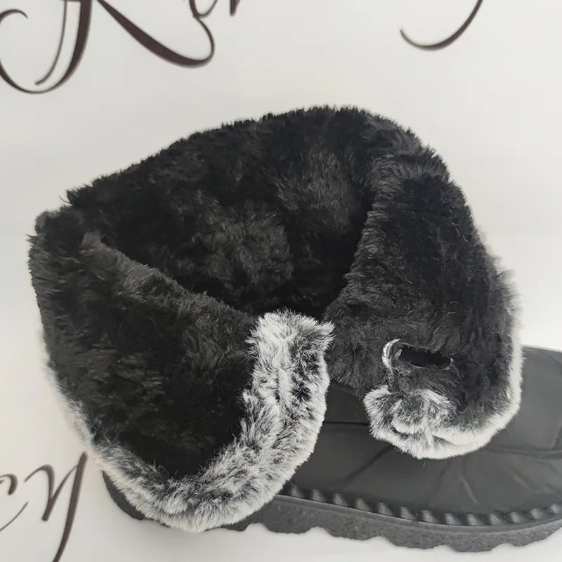 Waterproof Winter Boots for Women Faux Fur Long Plush Snow Boots Woman Platform Ankle Boots Warm Cotton Couples Shoes
