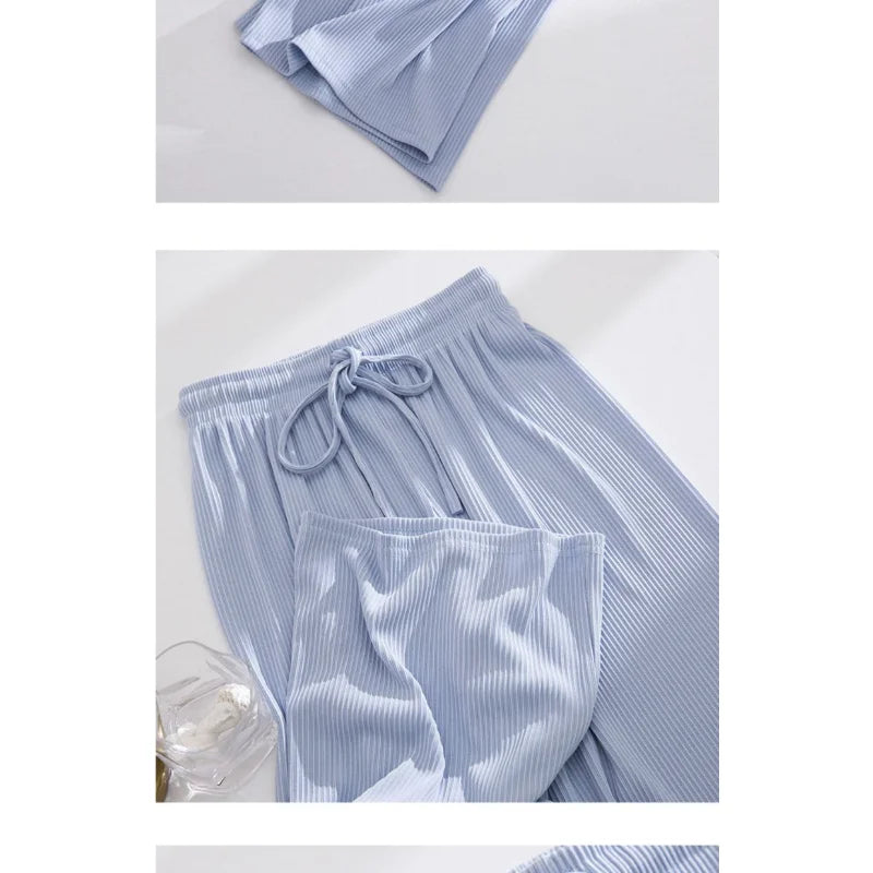Wide-leg Pants Women Summer  New High Waist Drape Loose Narrow Version Straight Casual Summer Thin Pants