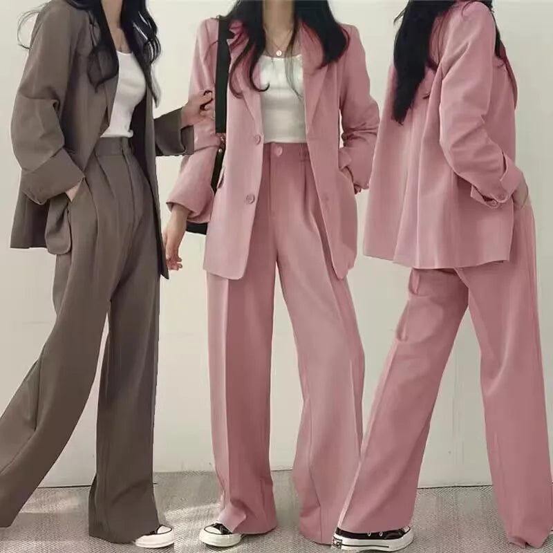 Fashion Long Sleeve Blazer  Pant Sets Blazers Women  Casual Women 2 Piece Outfit Set Suits
