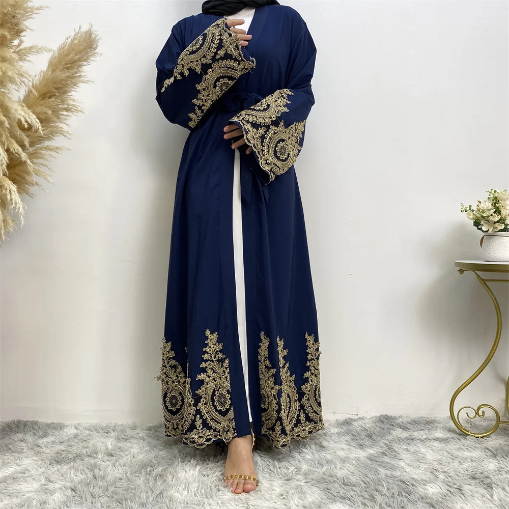Modest Abaya Ramadan Femme Musulmane Embroidery Kimono Kaftan Islamic Clothing Muslim For Women Cardigan Caftan Robe