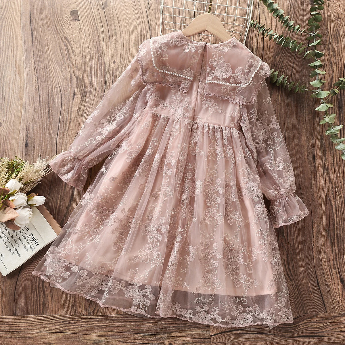 Kids Lace Dresses for Girls Princess Flower Dress Pink Baby Outfits Children Clothes for Teenagers Costumes