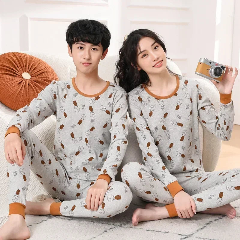 Teen Boys Clothing Teenage Pyjamas Cute Cartoon Kids Nightwear Set Baby Homewear