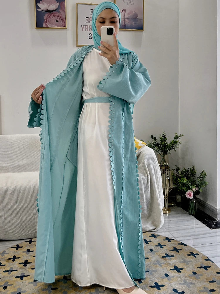 Abaya Women Beading Dress Abayas Elegant Prayer Abayas Long Sleeve Robe Ramadan Musulman Maxi Vestidos