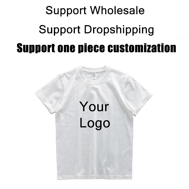 Oversized Heavyweight T Shirt for Men Summer Short Sleeve Tee 100% Cotton Plain Top Casual Men's Clothing 9.9oz