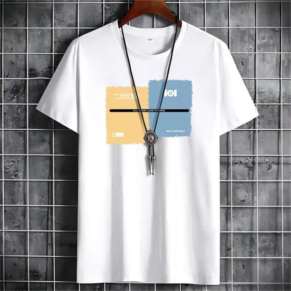 Short Sleeve T-shirt for men  O-neck Cotton t shirt Comfortable Casual Men's Clothes Graphic Printing Summer Male t-shirts