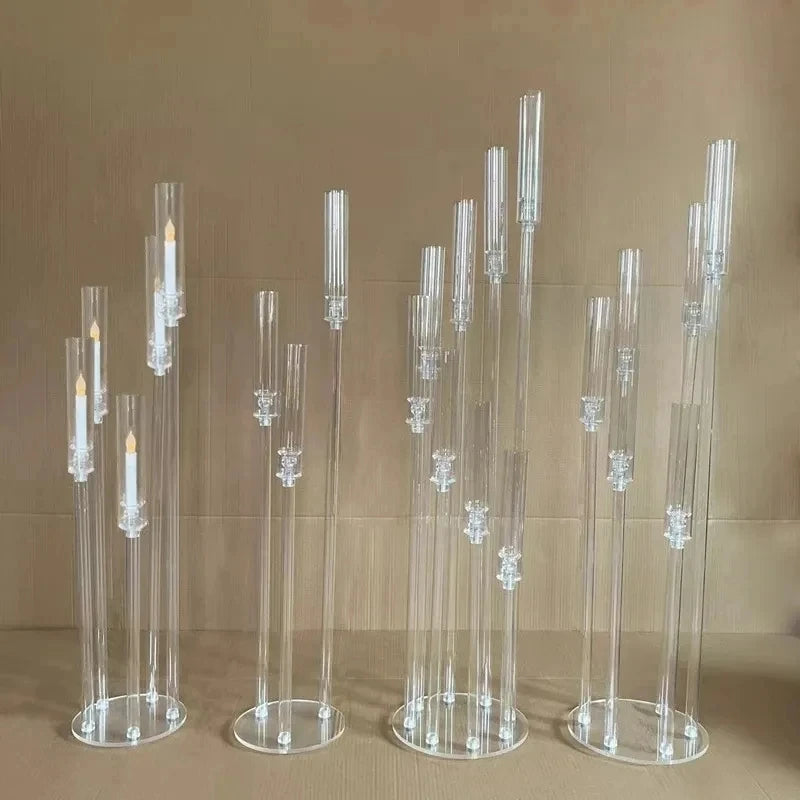 2/5/6/10pcs Wedding Decoration Centerpiece Candelabra Clear Candle Holder Acrylic Candlesticks for Weddings DIY Event Party