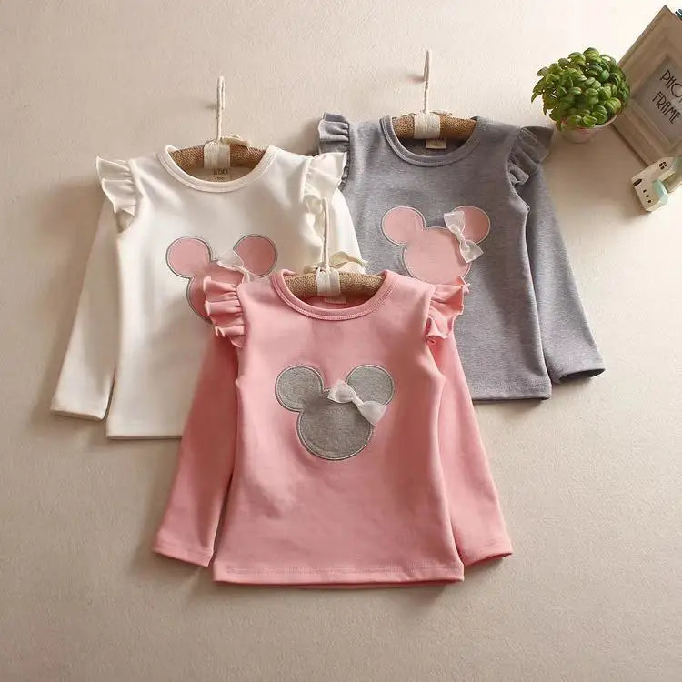 New  Retail Latest Design Brand Children Clothes Girls Knitting T Shirt Kids Long Sleeves T-shirts Girls Clothing kids girls  toddlers