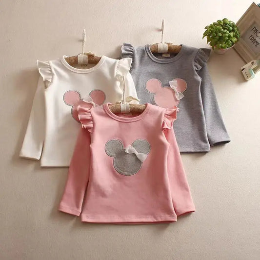 New  Retail Latest Design Brand Children Clothes Girls Knitting T Shirt Kids Long Sleeves T-shirts Girls Clothing kids girls  toddlers