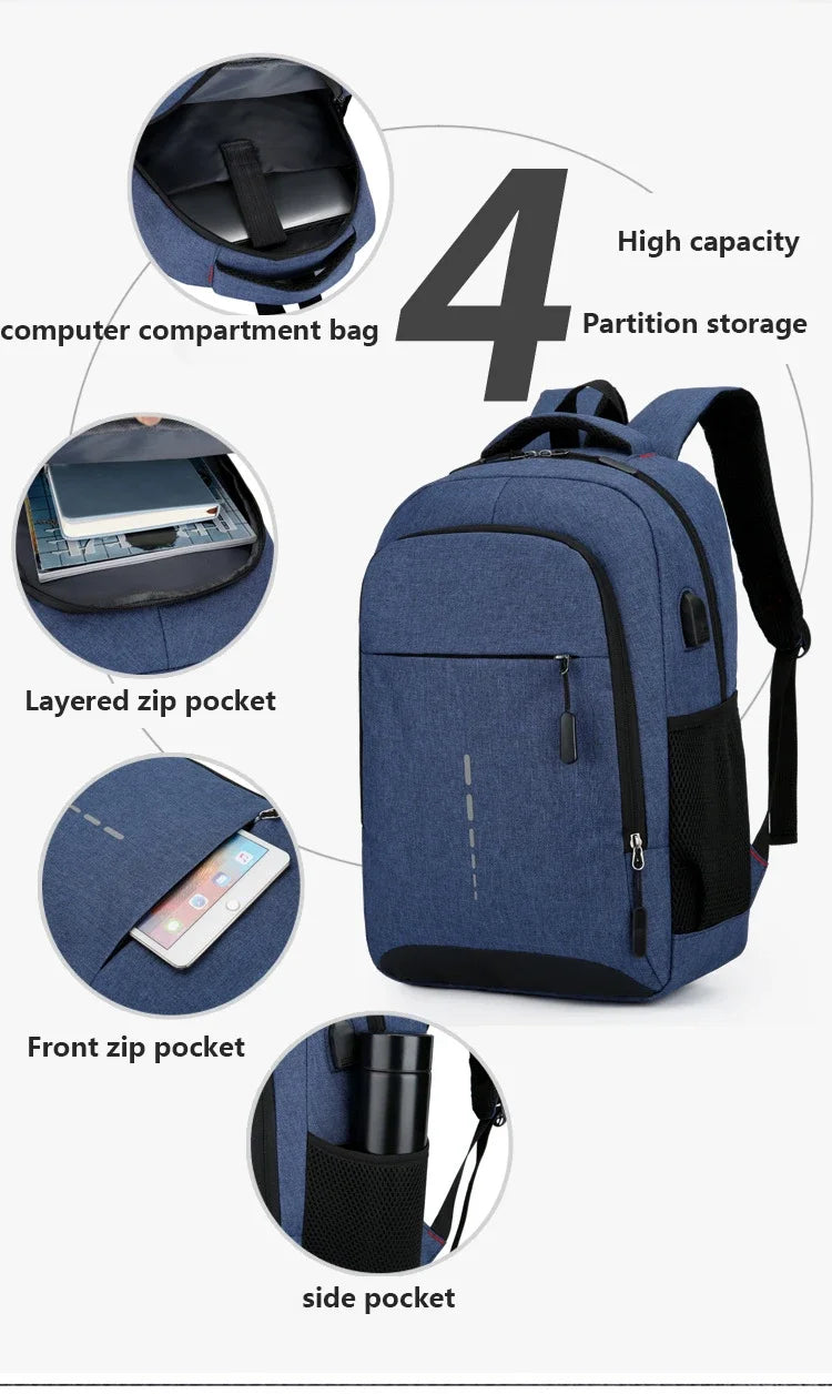 Ultra Lightweight Men's Waterproof Backpack USB Charging Bagpack Back Bag for Men Backpack Men Stylish Backpack Casual Rucksack